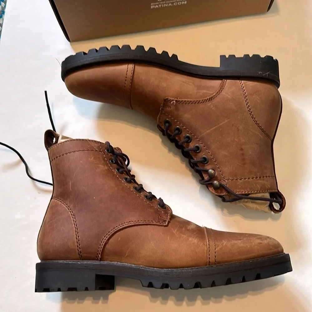 NIB Portland Leather Patina Almost Perfect The Breaker Caribou Lace Up Boots